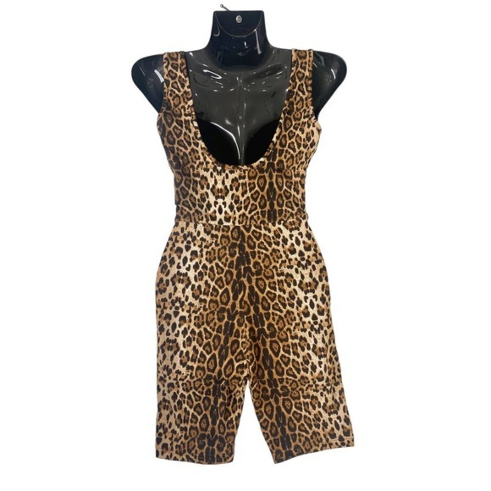 Bundle of 2‎ Animal Print. Mini Dress Size 10 & Leopard print Jumpsuit Small - Picture 4 of 13